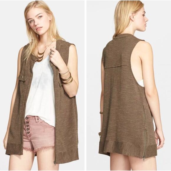 Free People Highway mini Dress vest sz SMALL Oversized - Picture 9 of 9